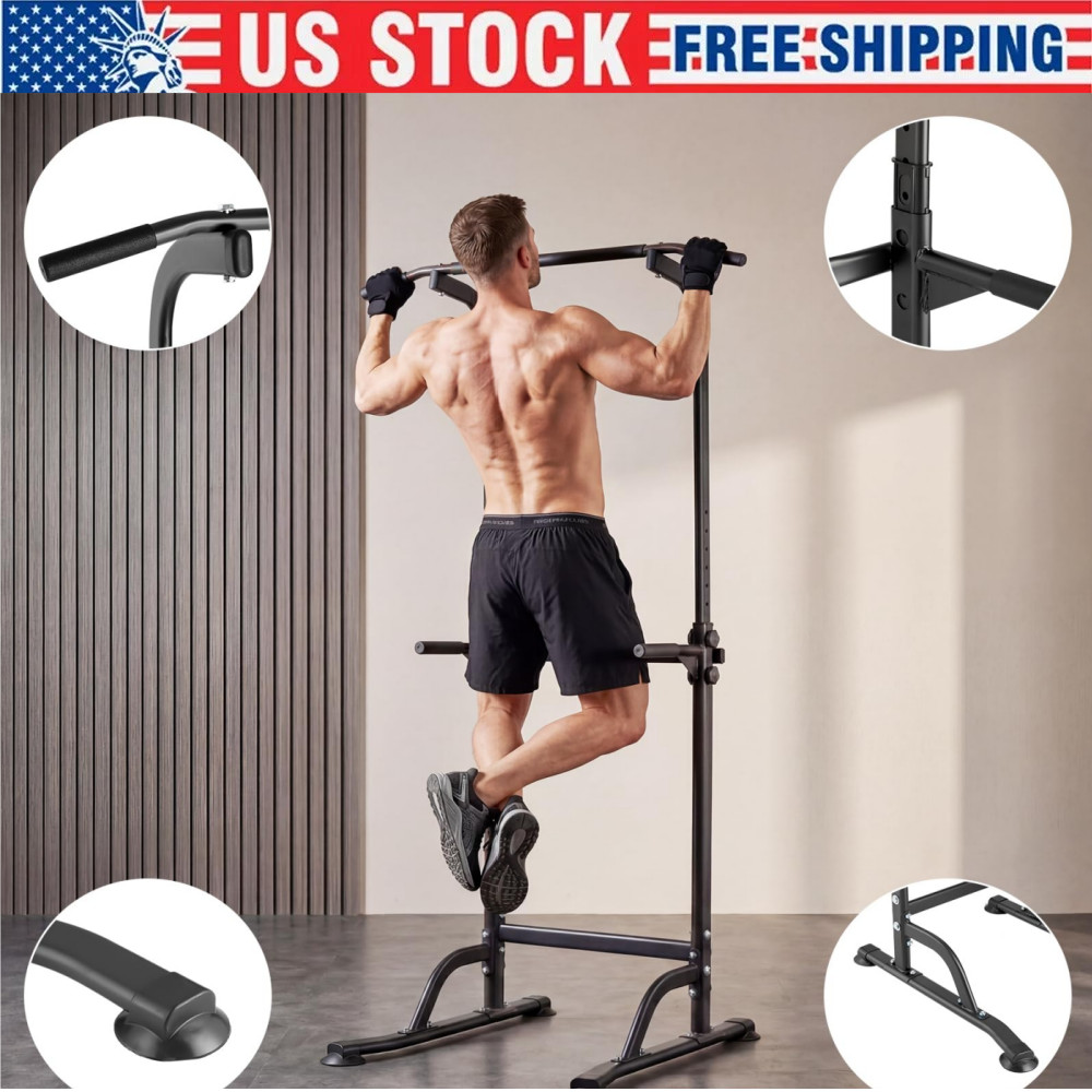 10-Level Adjustable Power Tower Pull Up Bar Station Dip Station For Home Gym 10-Level Adjustable Power Tower Pull Up Bar Station Dip Station For Home Gym