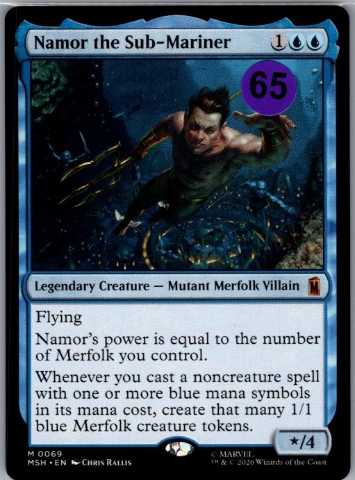 Namor the Sub-Mariner 69 Mythic Marvel Super Heroes Magic: The Gathering NM