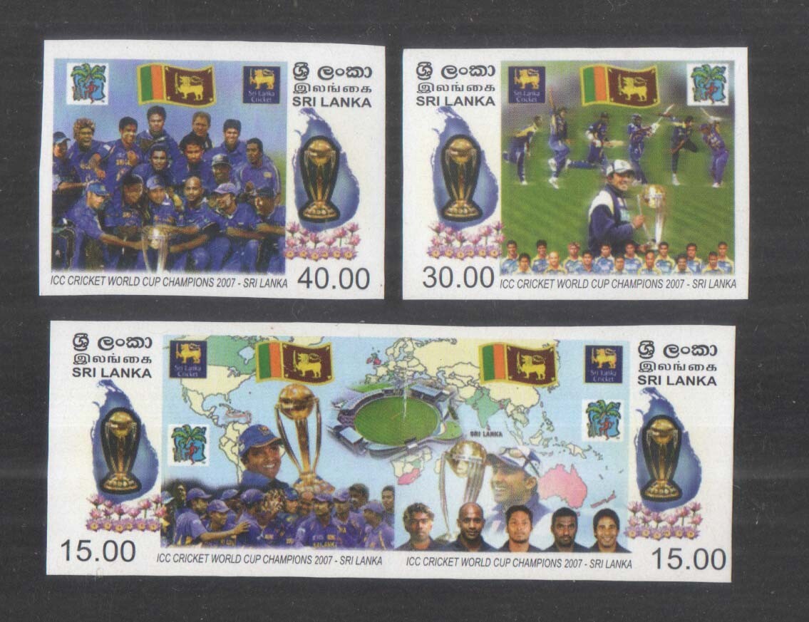 Srilanka 2007 World Cup Cricket Unissued Stamps Proof Interesting Story see desc