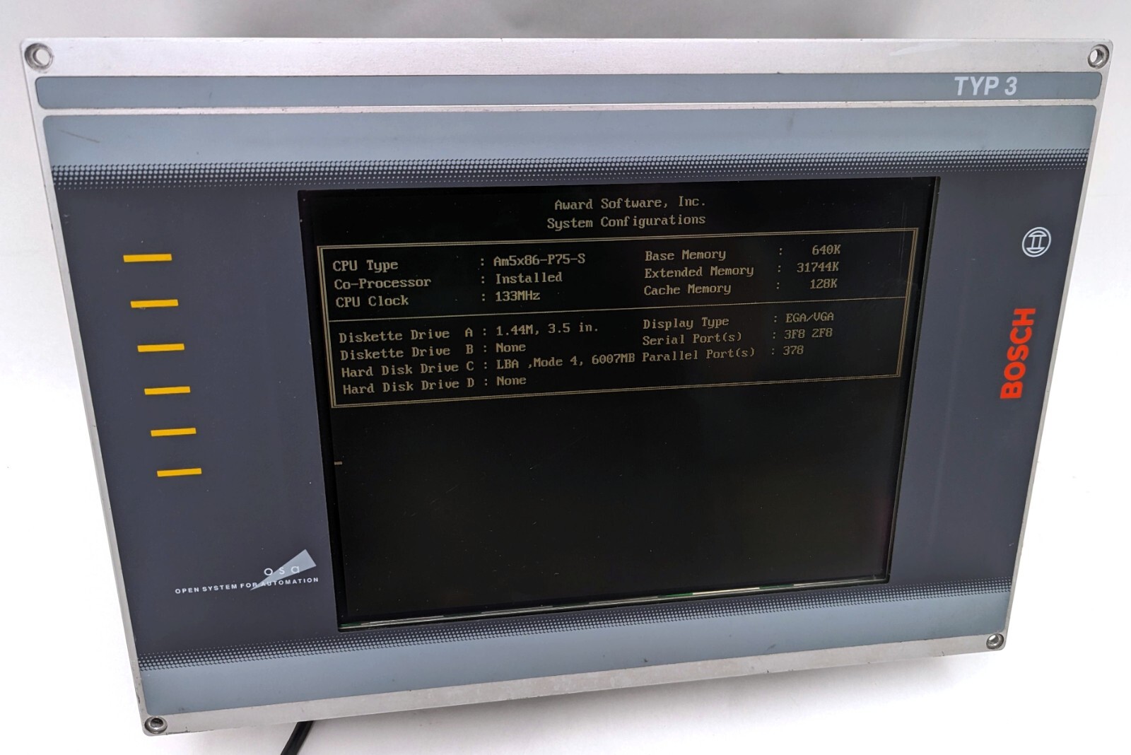 Bosch Rexroth Erbach D-64711 10700 TYP 3 PCPNL 486 1070080135-105 Control Panel