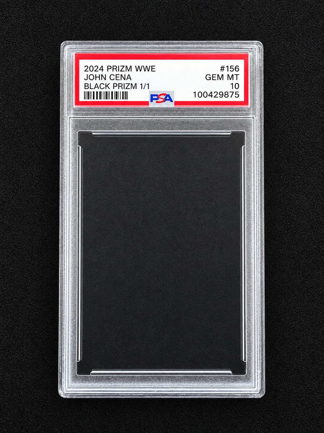 John Cena Custom Novelty PSA-Style Slab Black Prizm 1/1 Label EMPTY No Card