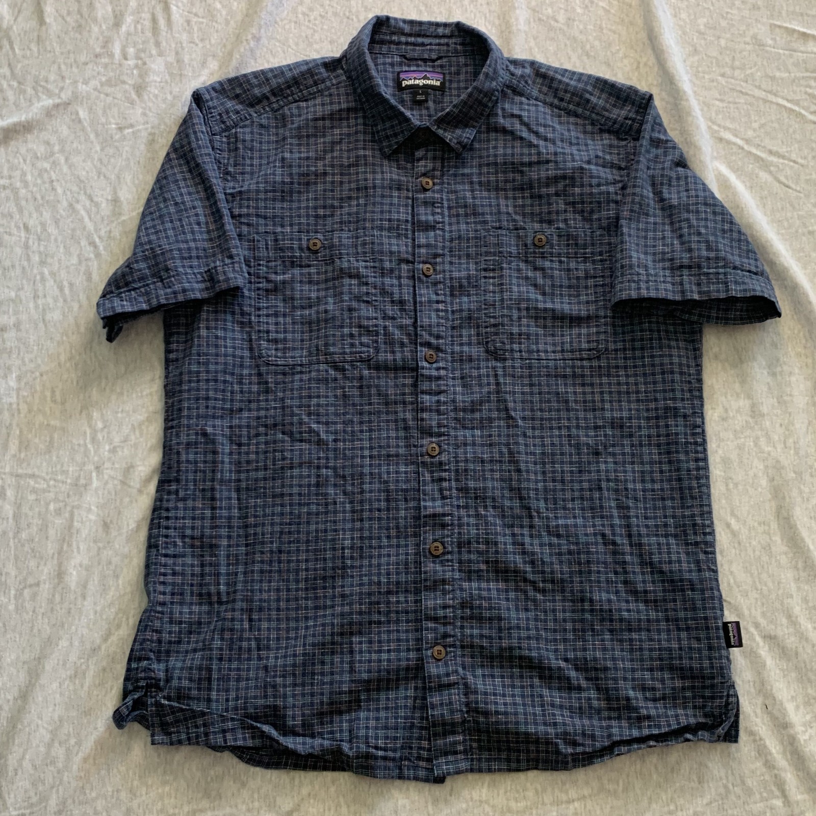 Men\'s Medium Patagonia Fjord Flannel Shirt Blue/Navy