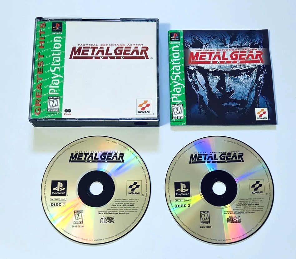 Metal Gear Solid Greatest Hits (Sony PlayStation 1, 1999 PS1) - Excellent