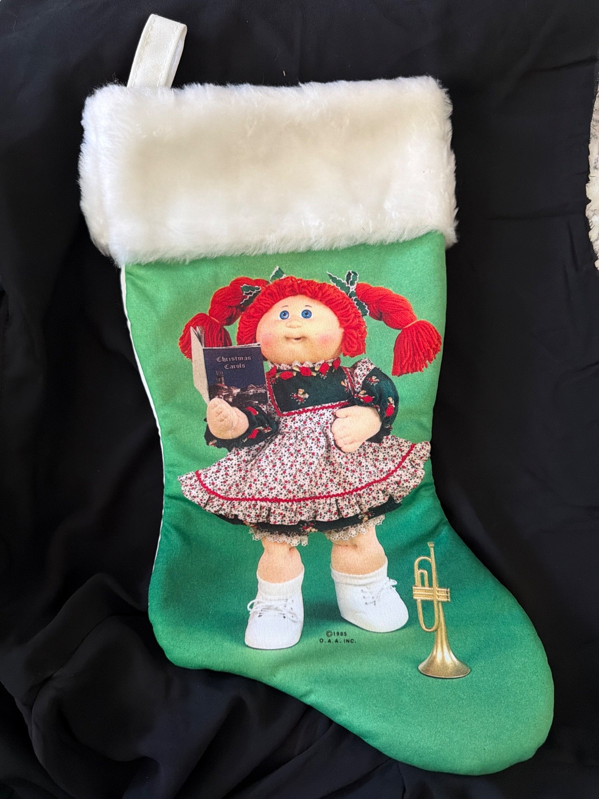 Vintage 1985 Cabbage Patch Christmas Stocking Caroling Red-Haired Girl Trumpet Vintage 1985 Cabbage Patch Christmas Stocking Caroling Red-Haired Girl Trumpet