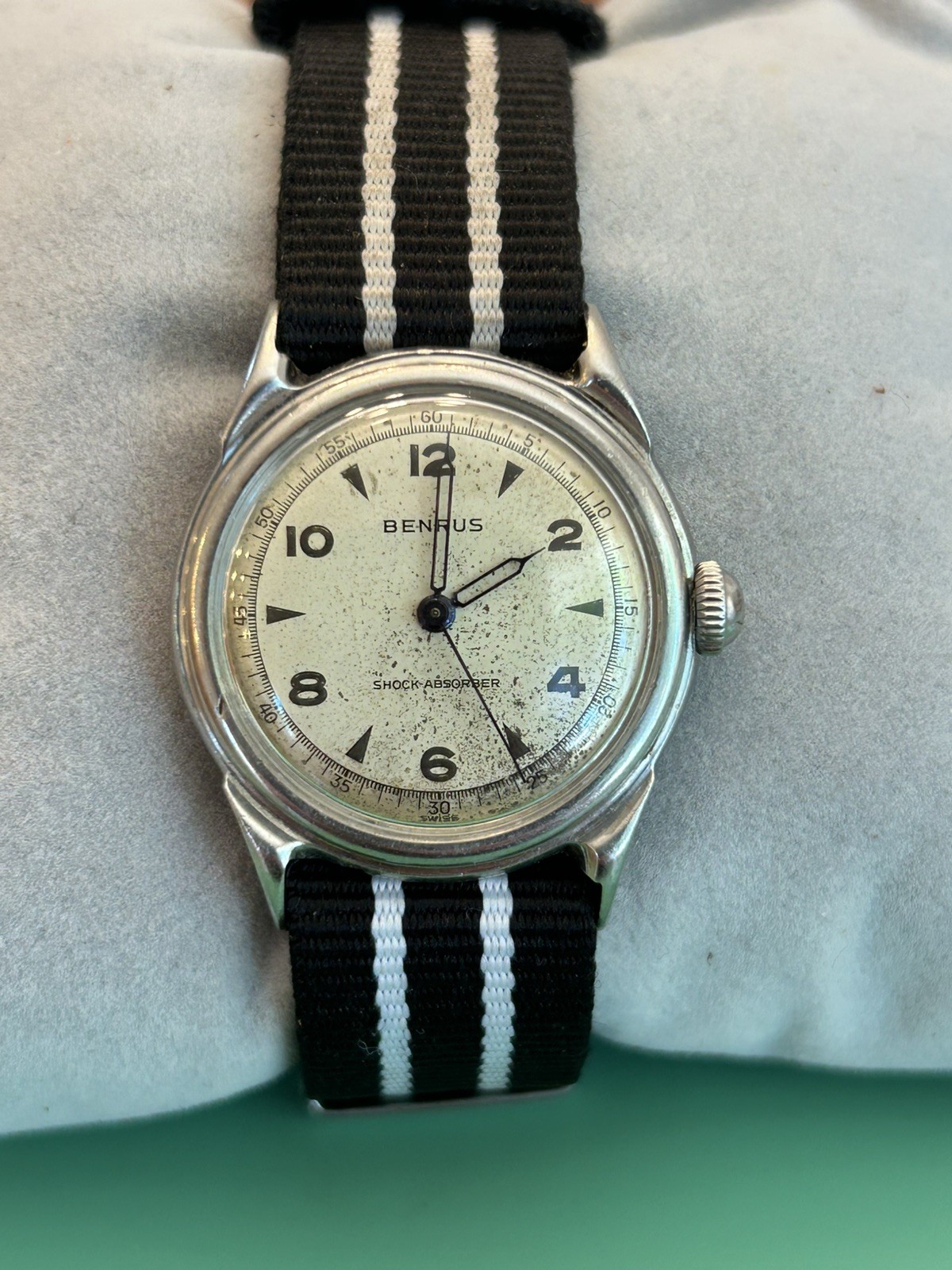 Vtg Benrus 1950’s Shock-Absorber Military Military Style Manual Wind *Serviced* Vtg Benrus 1950’s Shock-Absorber Military Military Style Manual Wind *Serviced*