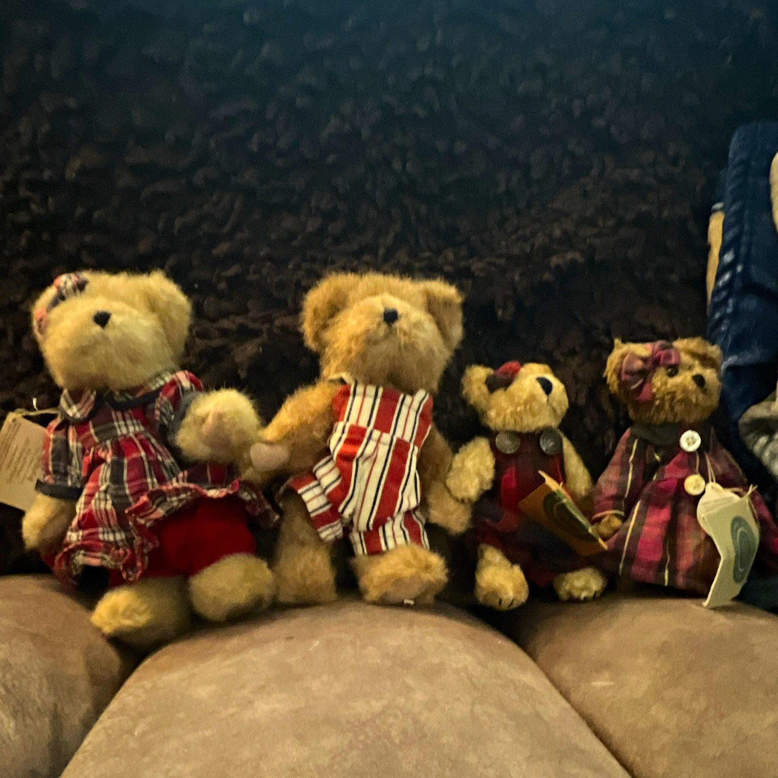 Boyds Bears Lot of 4 Head Bean Collection 6in Fully Jointed Plush Bears Tags