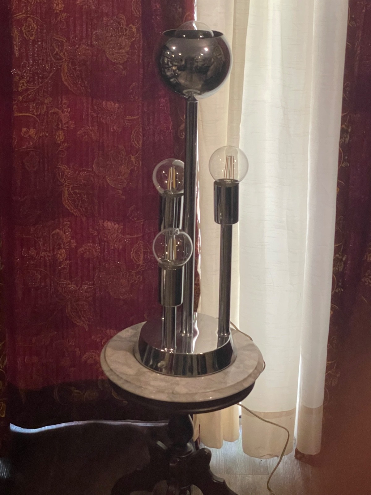 Mid Century Modern Robert Sonneman MCM Chrome Waterfall 4 Globe Lamp Mid Century Modern Robert Sonneman MCM Chrome Waterfall 4 Globe Lamp