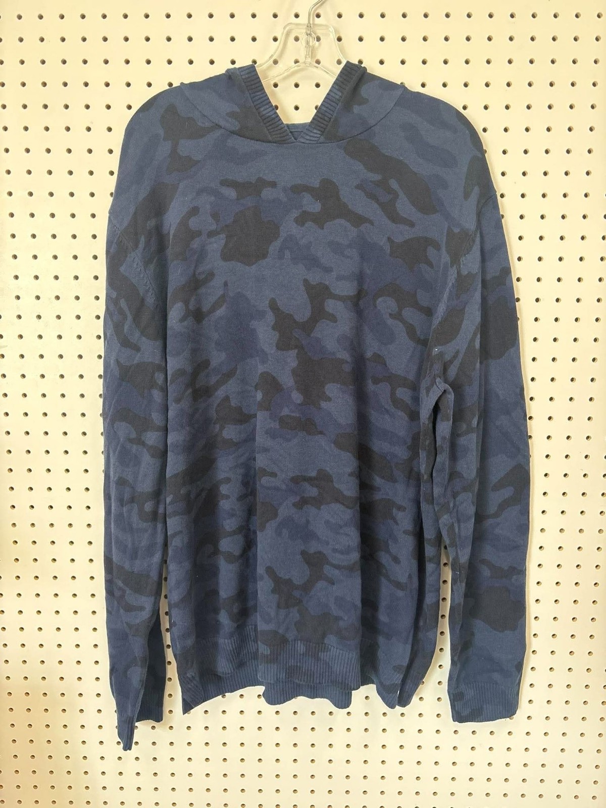 Johnnie-O Mens Blue Camo Knit Hoodie Sweater X-Large Johnnie-O Mens Blue Camo Knit Hoodie Sweater X-Large