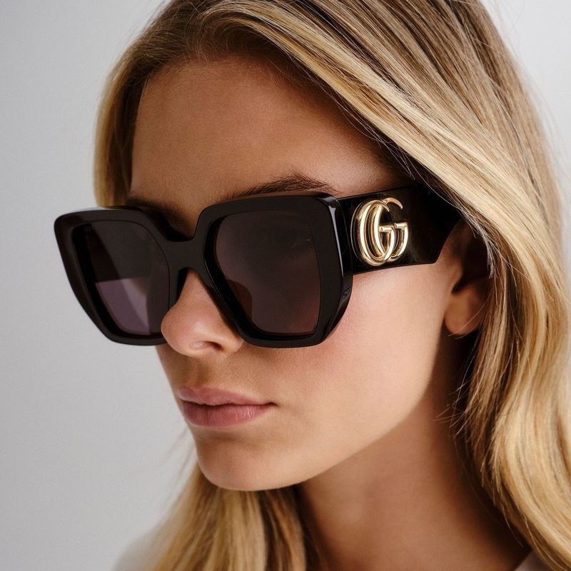 Gucci GG0956S Oversized Square Sunglasses Black Authentic Full Set W/ Case