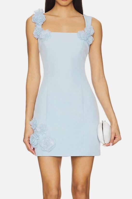 Elliatt Women\'s Blue Trompe Rosette Mini Dress Size XL