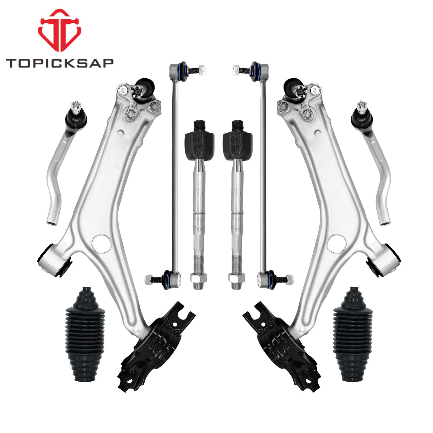 12Pc Front Lower Control Arm Ball Joint Links Tie Rod for 2018-22 Honda Accord 12Pc Front Lower Control Arm Ball Joint Links Tie Rod for 2018-22 Honda Accord