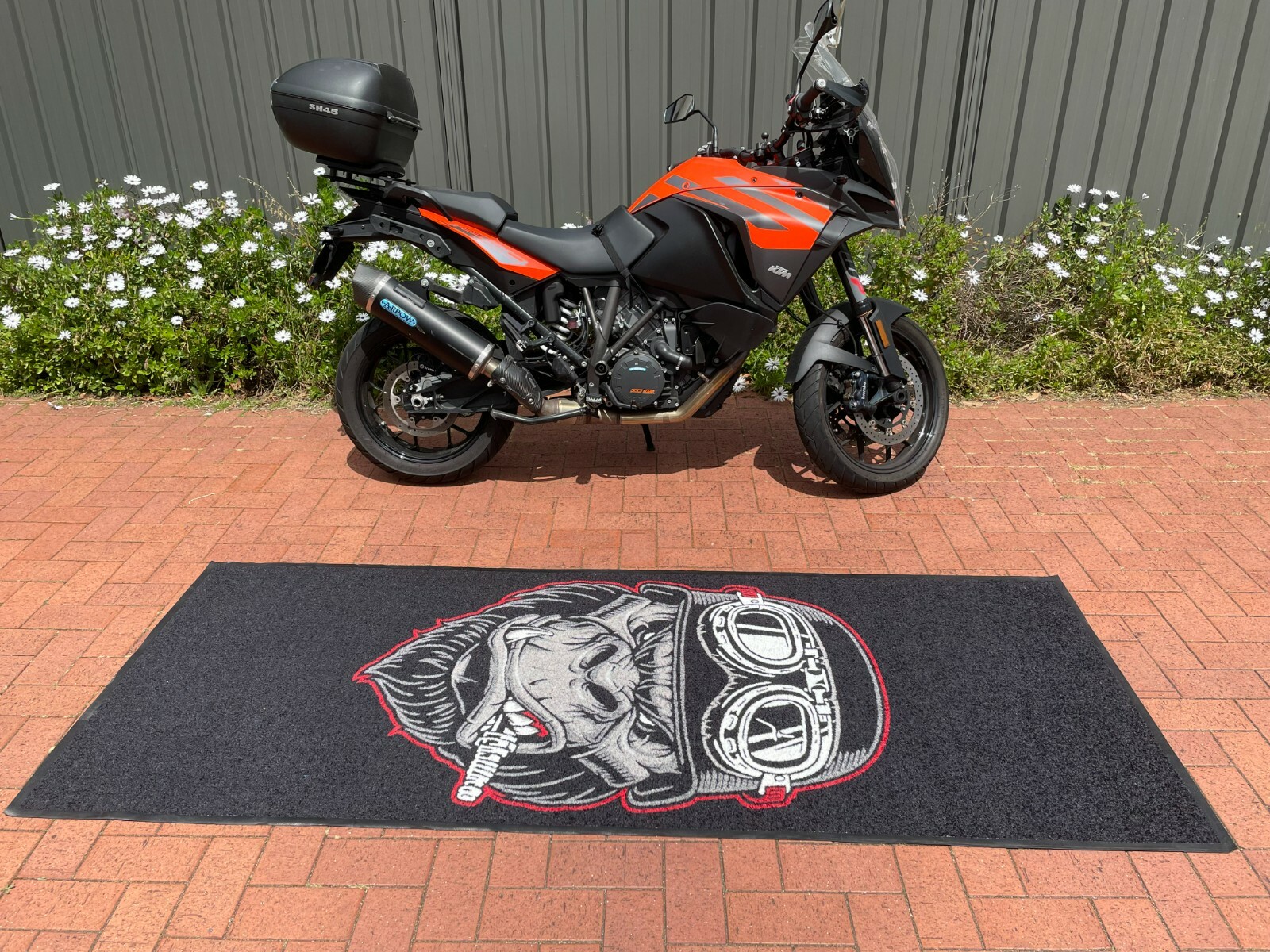 Large Motorcycle Garage Mat Cruiser Harley Davidson Rubber Backed Oil Resistant Large Motorcycle Garage Mat Cruiser Harley Davidson Rubber Backed Oil Resistant