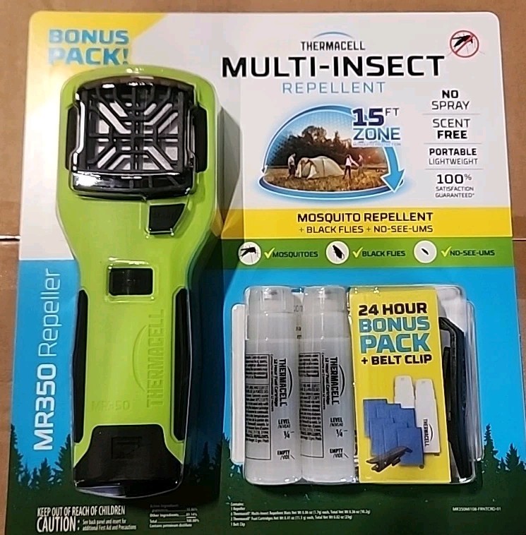 24hr Thermacell MR350 Portable Mosquito Repeller, # MR350VMI (2 Carts, 6 Mats) 24hr Thermacell MR350 Portable Mosquito Repeller, # MR350VMI (2 Carts, 6 Mats)