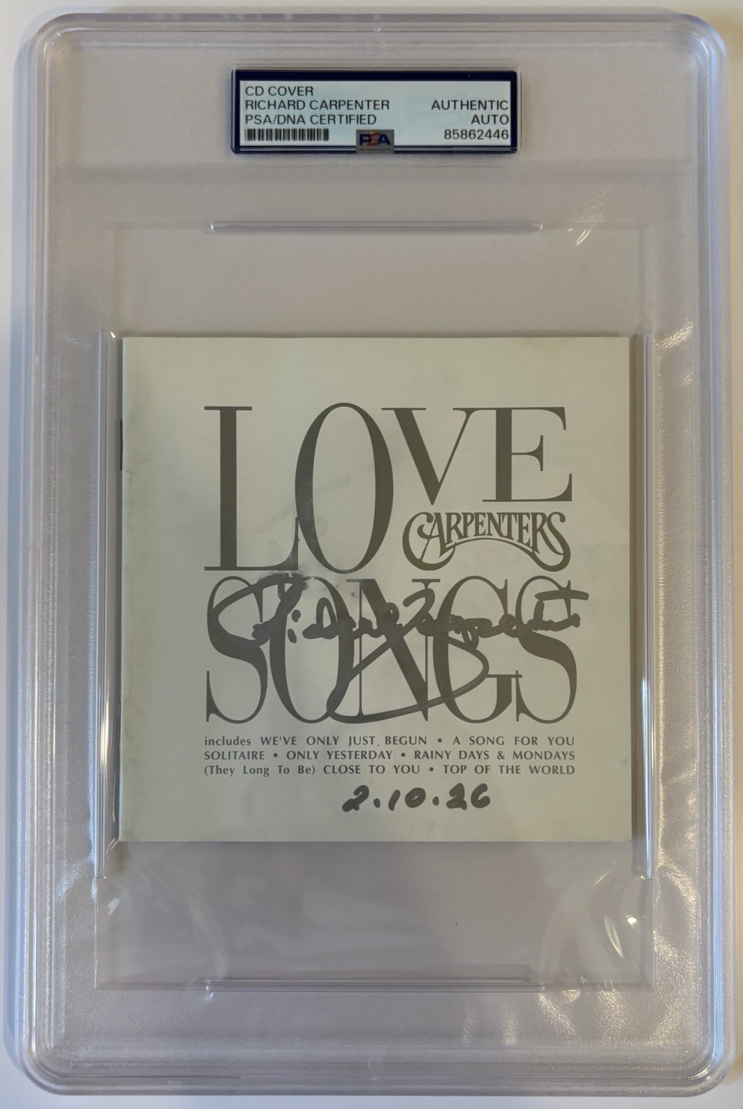 Richard Carpenter Signed The Carpenters Love Songs CD Booklet Auto PSA ENCAP