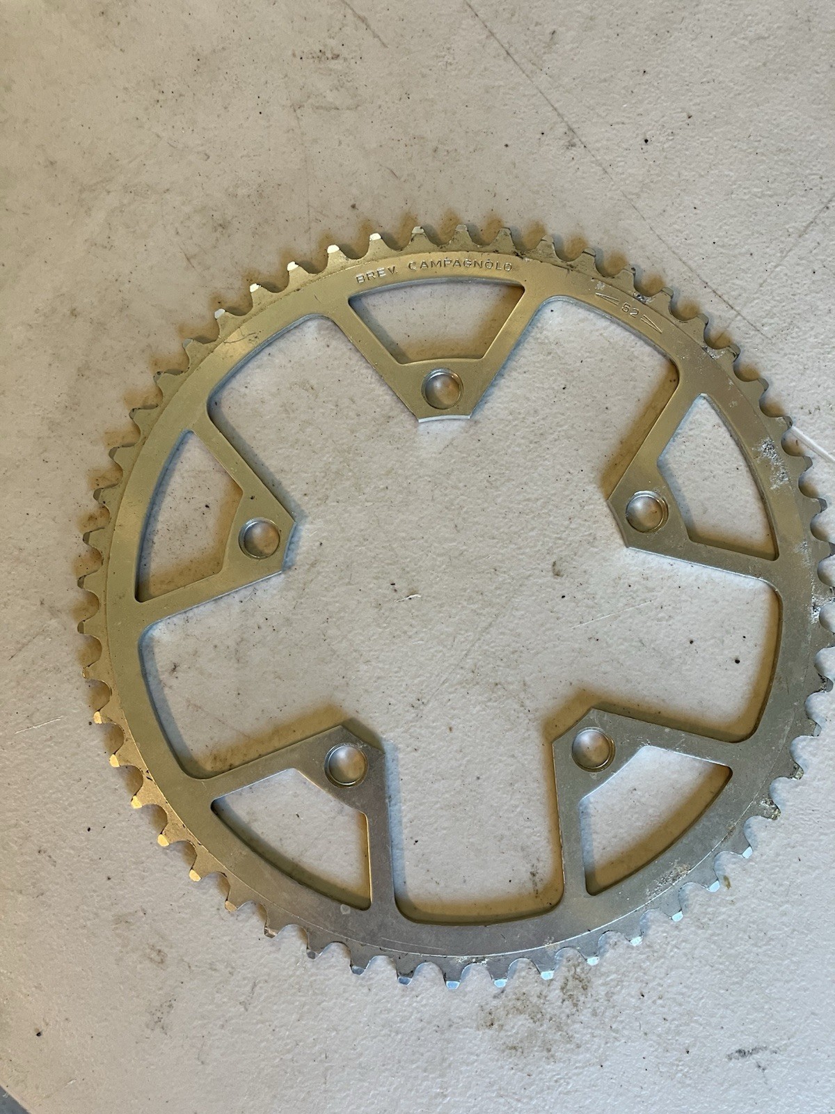 Vintage Campagnolo 52T Chainring 144 BCD 5-Bolt Road Bike Silver BREV 52 Tooth