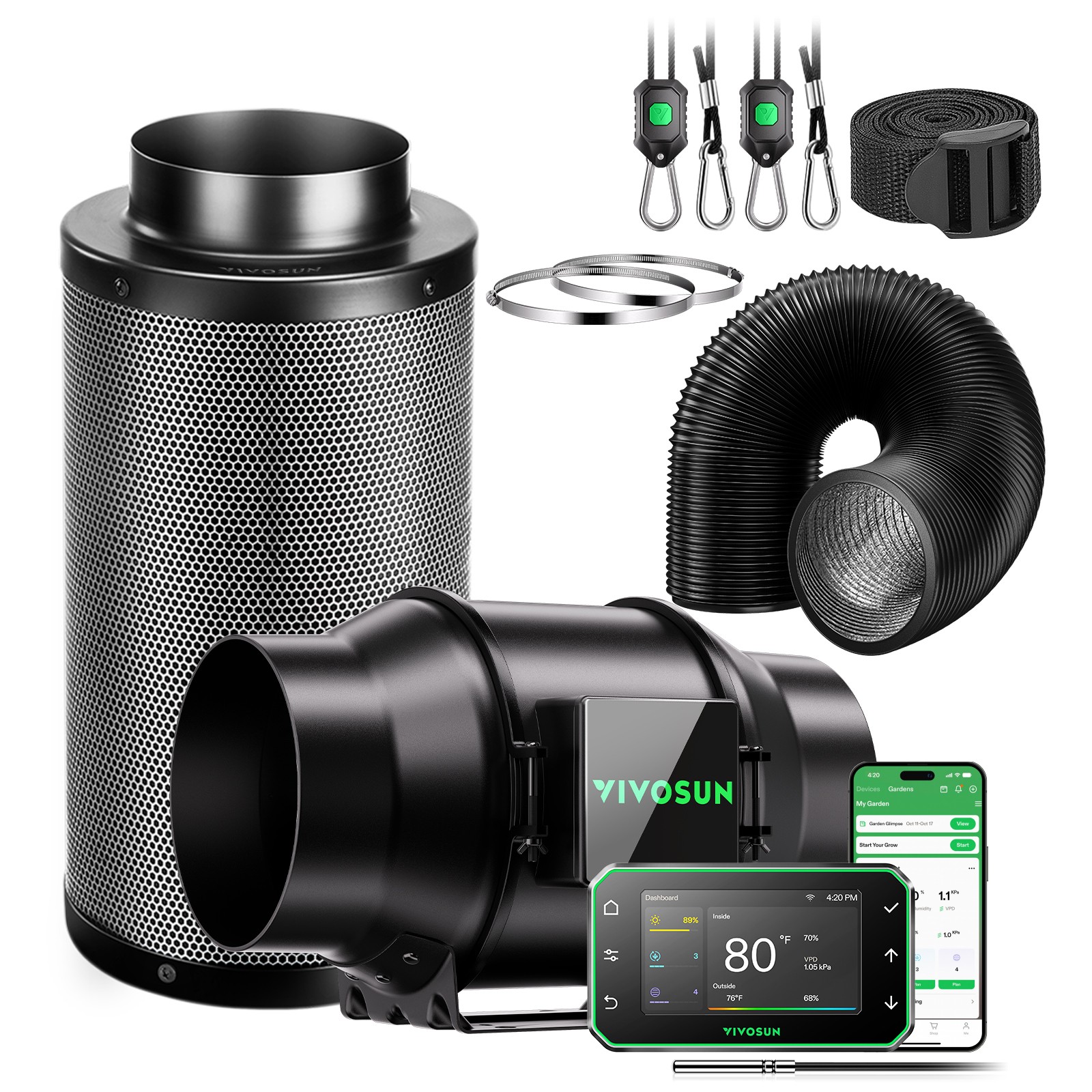 VIVOSUN Smart Air Filtration PRO Kit G6 6