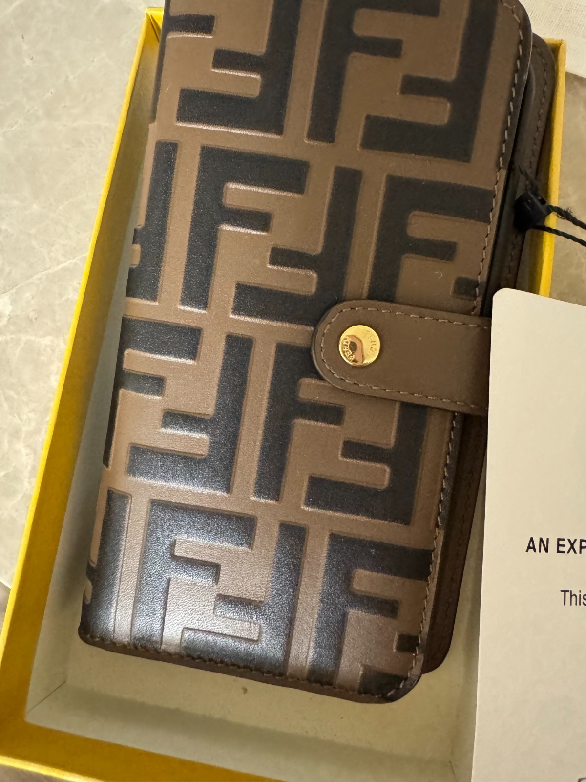 Fendi Roma FF Logo Leather Wallet Case Brown Monogram iPhone 11 Case Cover Fendi Roma FF Logo Leather Wallet Case Brown Monogram iPhone 11 Case Cover