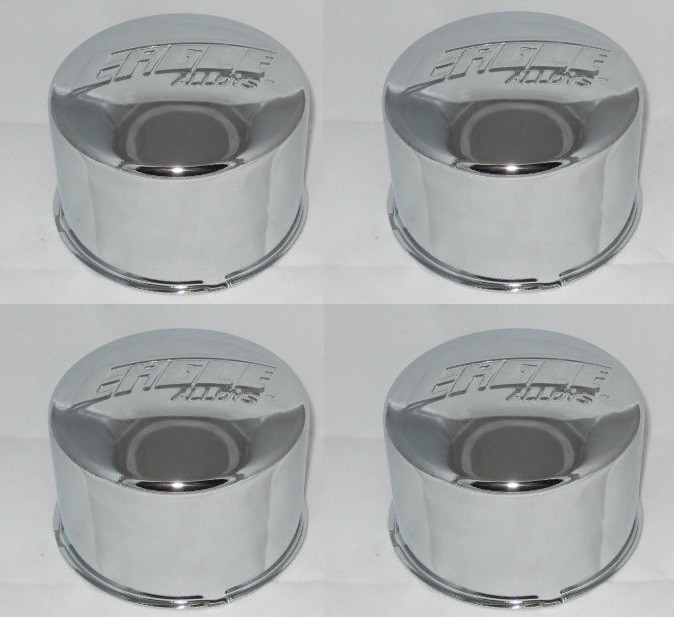 4 - EAGLE ALLOYS WHEEL RIM CENTER CAP 3127 CHROME STEEL 4.25\
