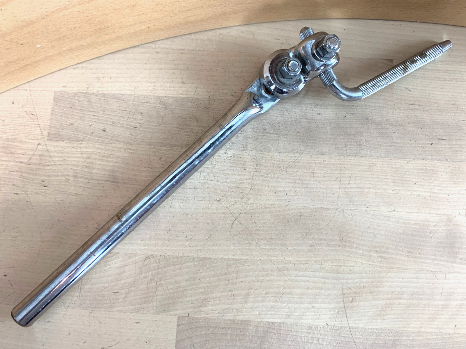LUDWIG Standard Single Rack Tom Post Mount Holder w/ L-Arm 60s 70s Vtg 5/8\
