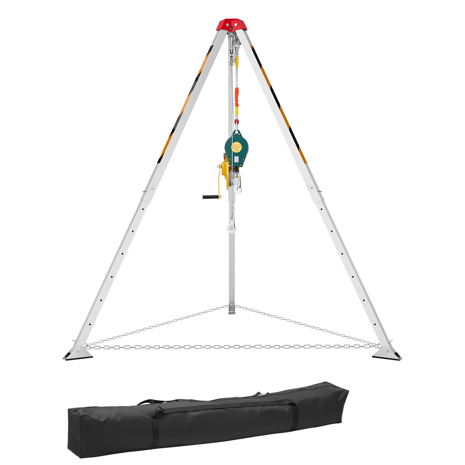 Uimoso Confined Space Tripod Kit with 1200 lbs Winch and 65 ft Cable for Rescue