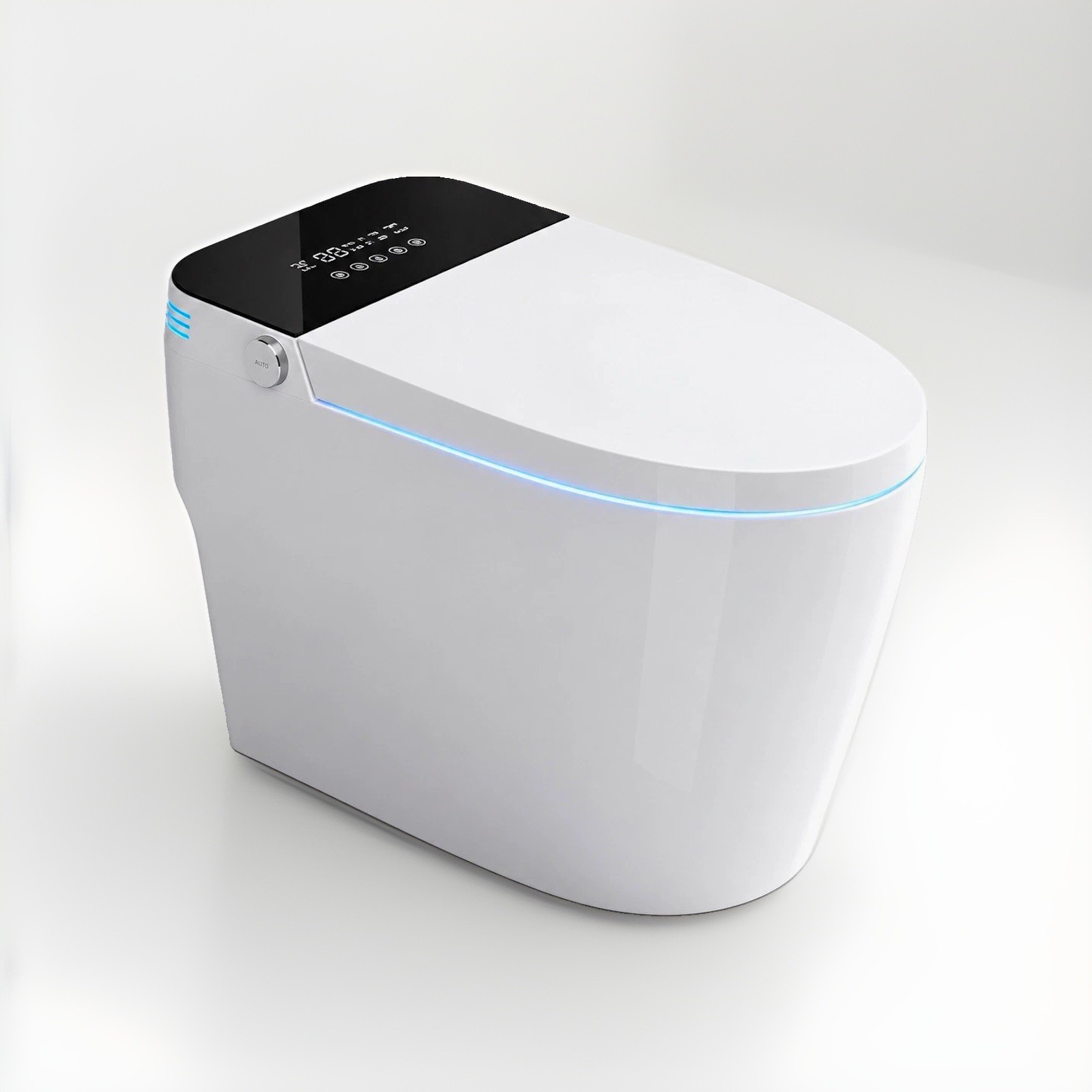 Smart One-Piece Bidet Toilet Heated Seat Warm Wash Dryer Remote Siphonic Flush