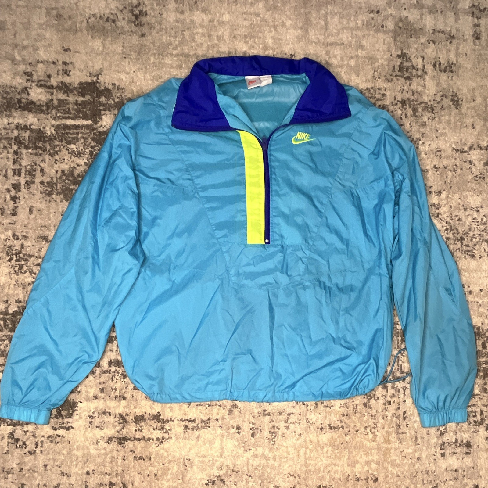 vintage 1980s/1990s Nike lightweight half-zip pullover windbreaker jacket large