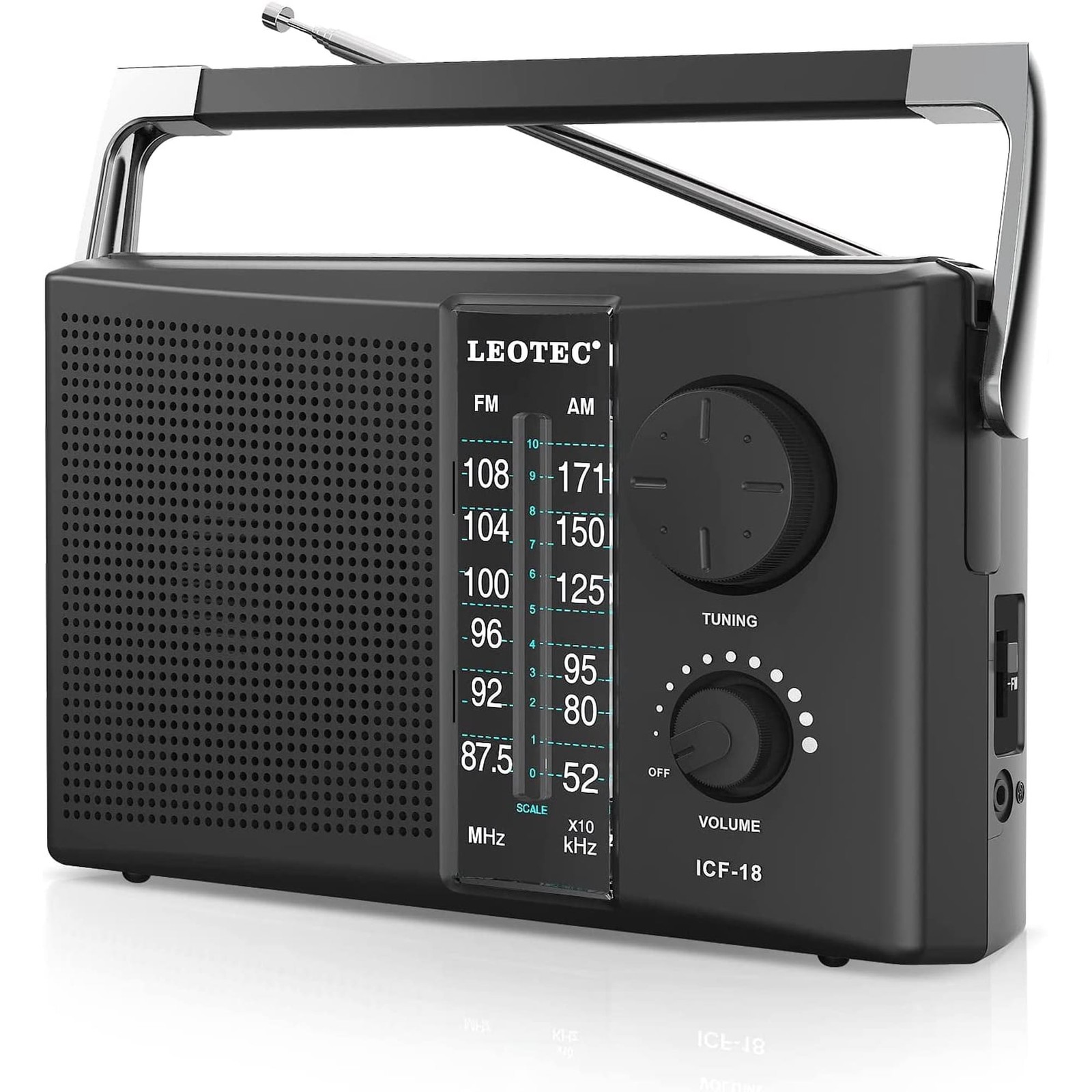 Portable AM FM Radio with Best Reception,Battery Operated or AC Power,Big Speake