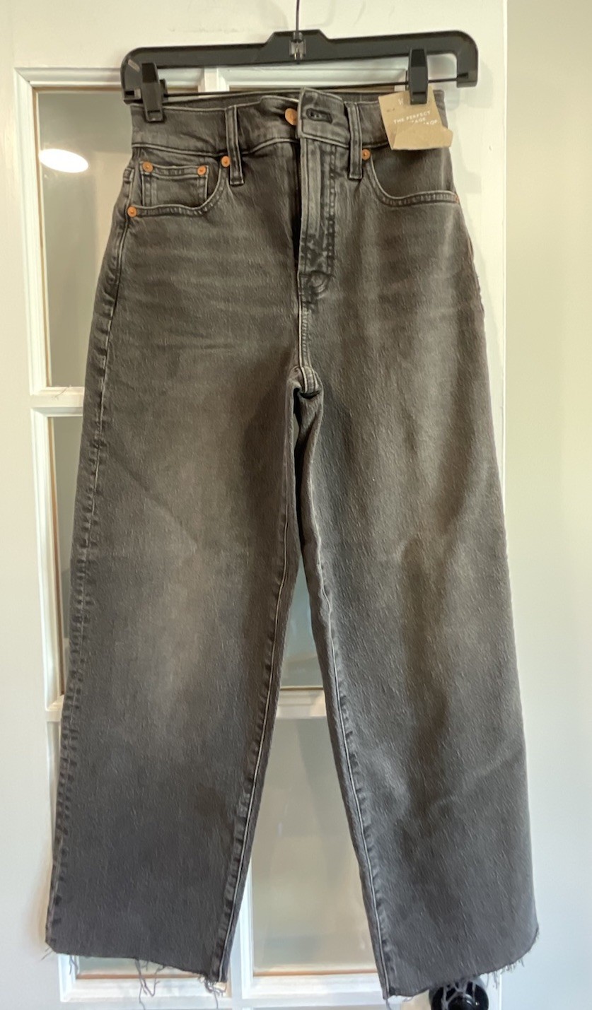 Madewell Black/gray  Perfect Vintage Wide-Leg Jeans W23 Crop  NWT