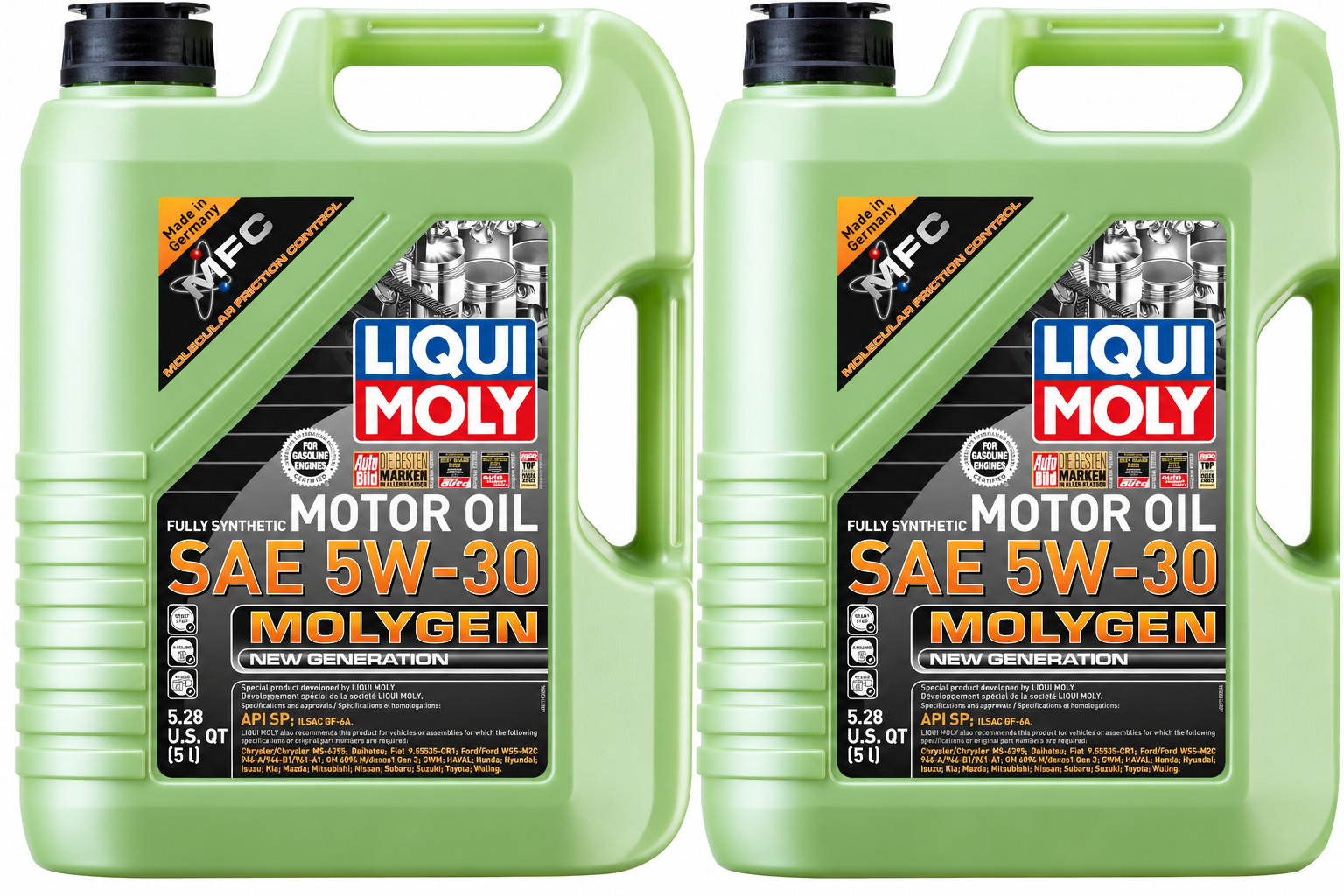 2 Pack - LIQUI MOLY Molygen New Generation 5W-30 Motor Oil | 5 Liter