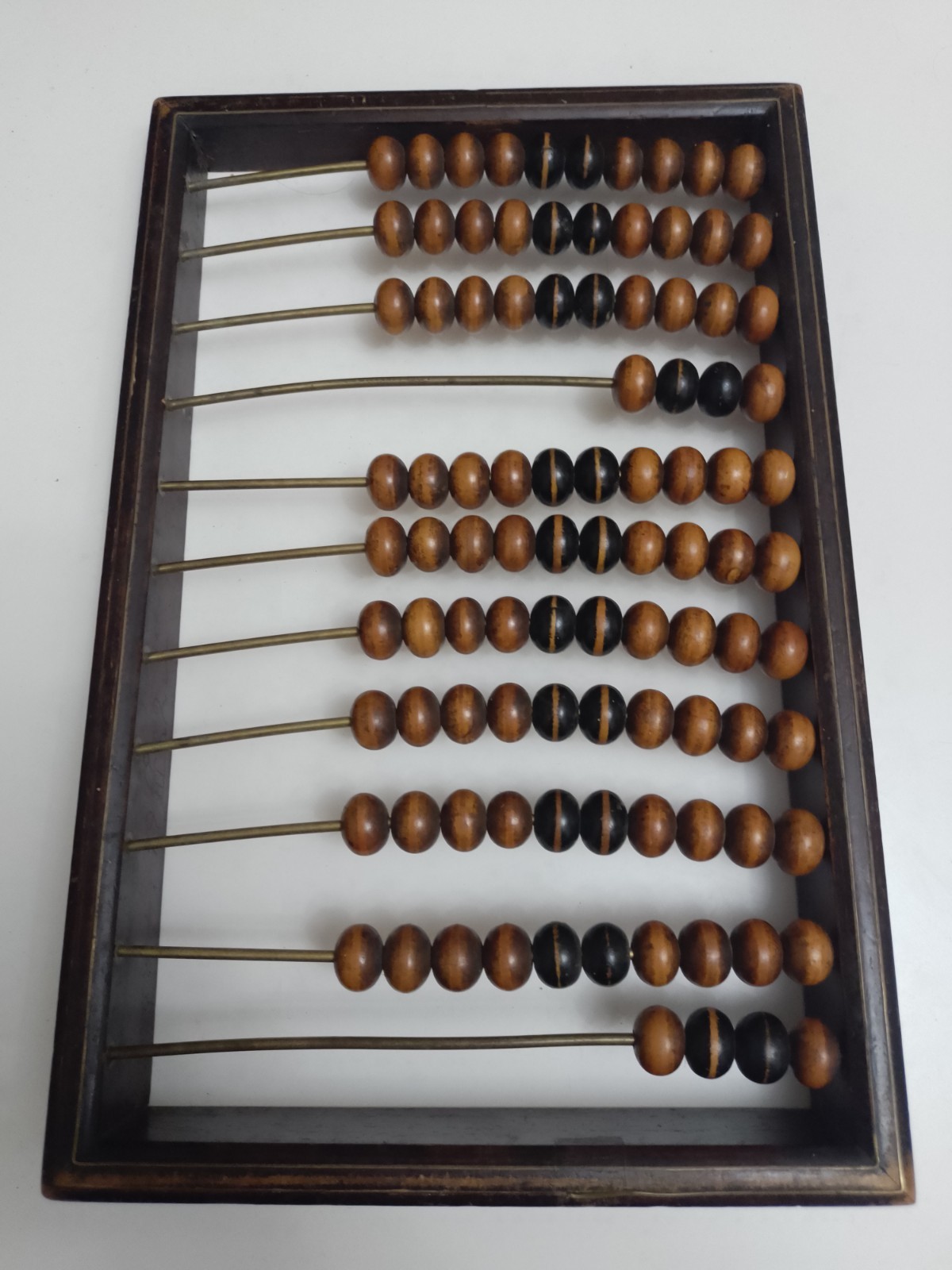 Antique Vintage Russian Wooden Abacus Unusual Double Fraction Rows счеты царизм