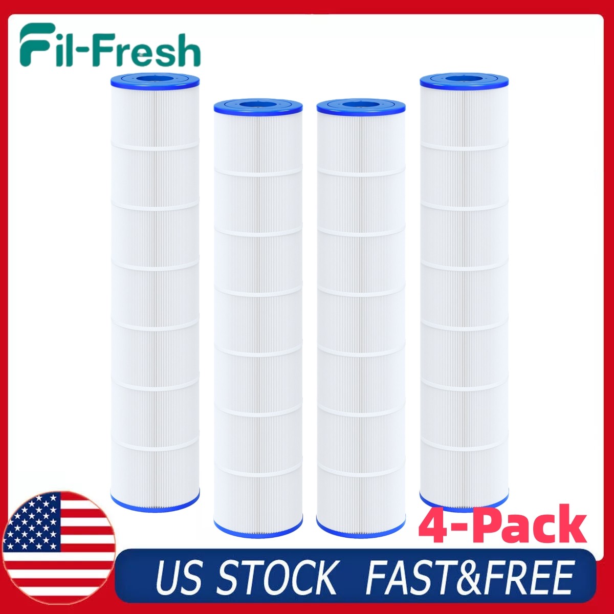 Fil-Fresh 4Pack Pool Filter For PA131 C5030 C5025 C5020 CX1280XRE C-7494 FC-1227