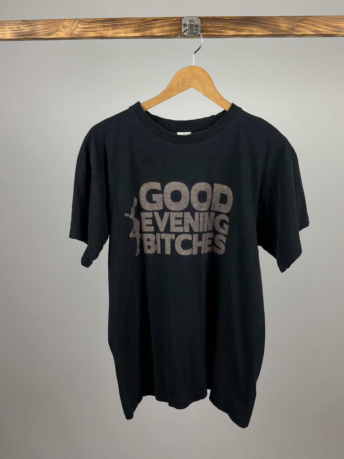 Vintage Y2K 2000s Good Evening Bitches Funny Graphic Faded T-Shirt