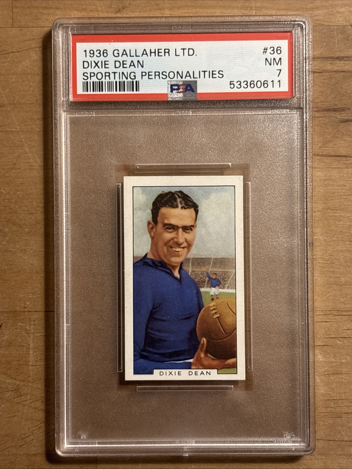 1936 GALLAHER SPORTING PERSONALITIRS #36 DIXIE DEAN HOF - PSA 7 1936 GALLAHER SPORTING PERSONALITIRS #36 DIXIE DEAN HOF - PSA 7