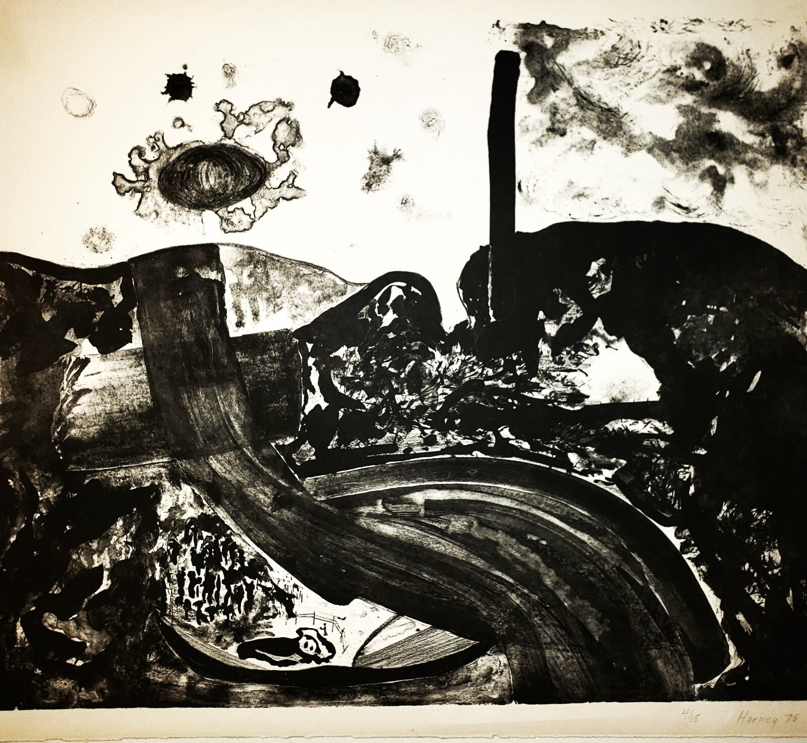 ELIZABETH HARNEY (b 1945) Original SIGNED Limited Edition Mid-Century Lithograph