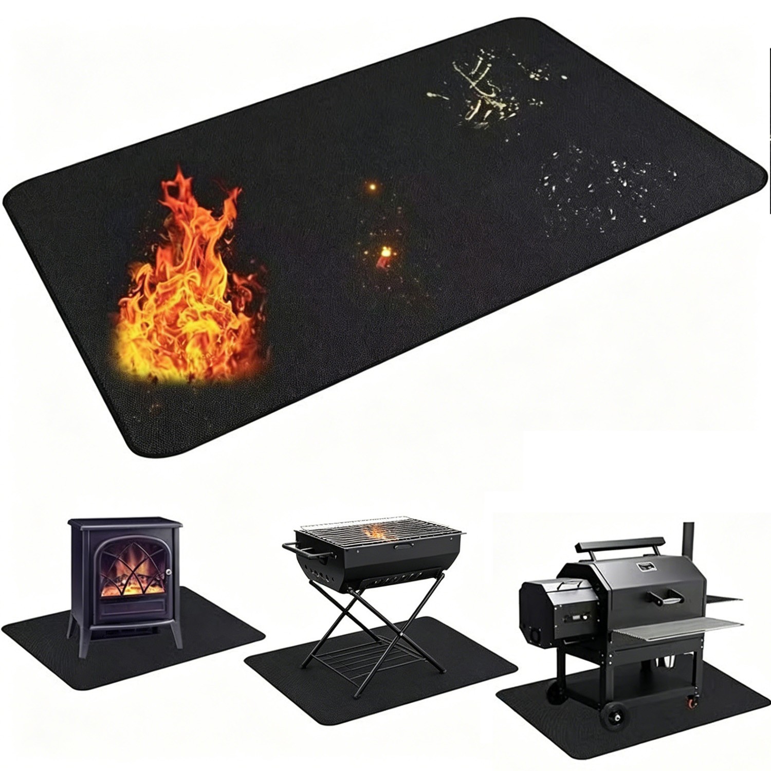 50 x 36 inches Under Grill Mats for Outdoor Grill, Reusable Grill Mat for Deck