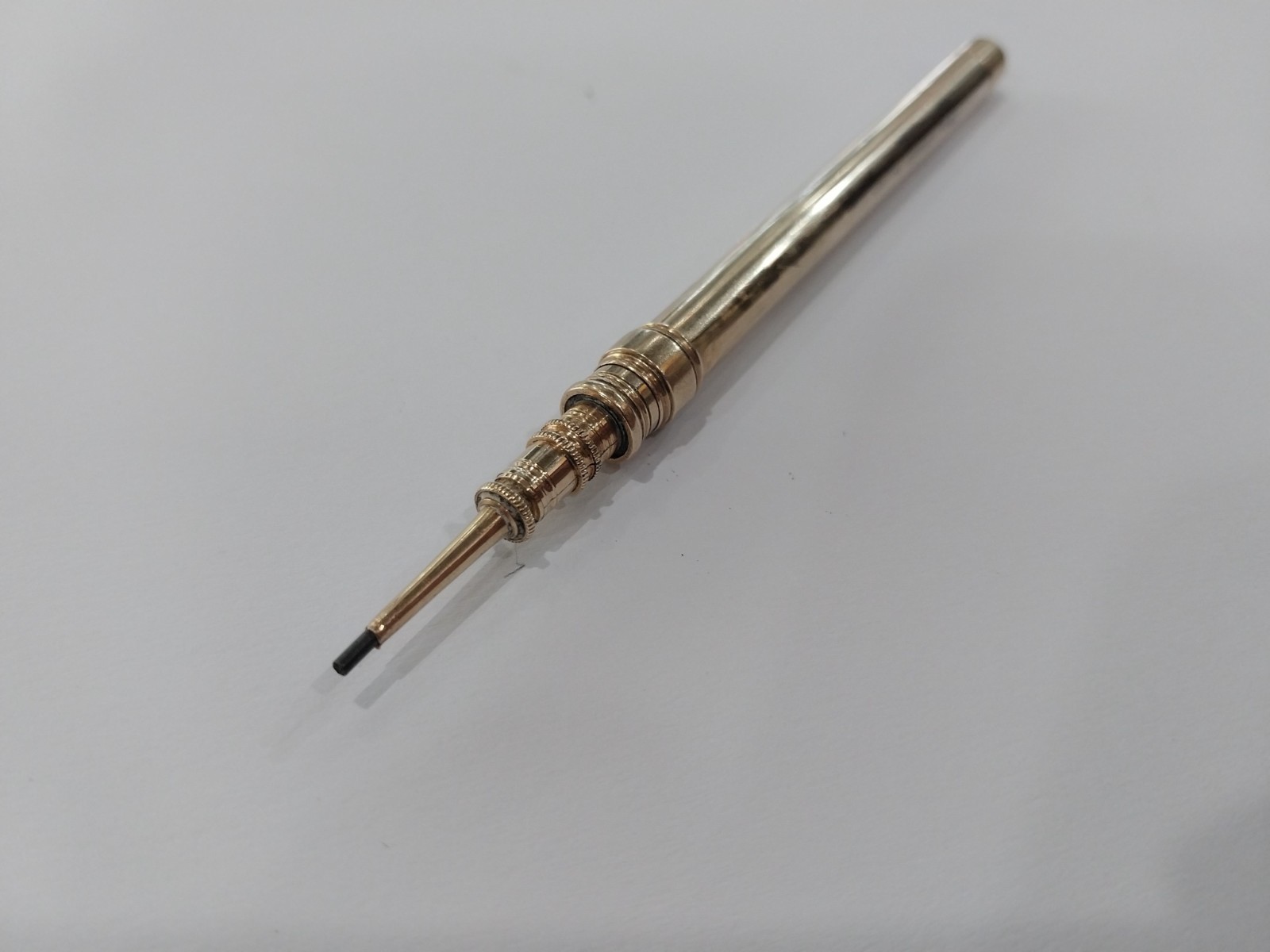 ANTIQUE VICTORIAN S MORDAN & CO - 12CT SOLID GOLD PROPELLING PENCIL - LONDON 12