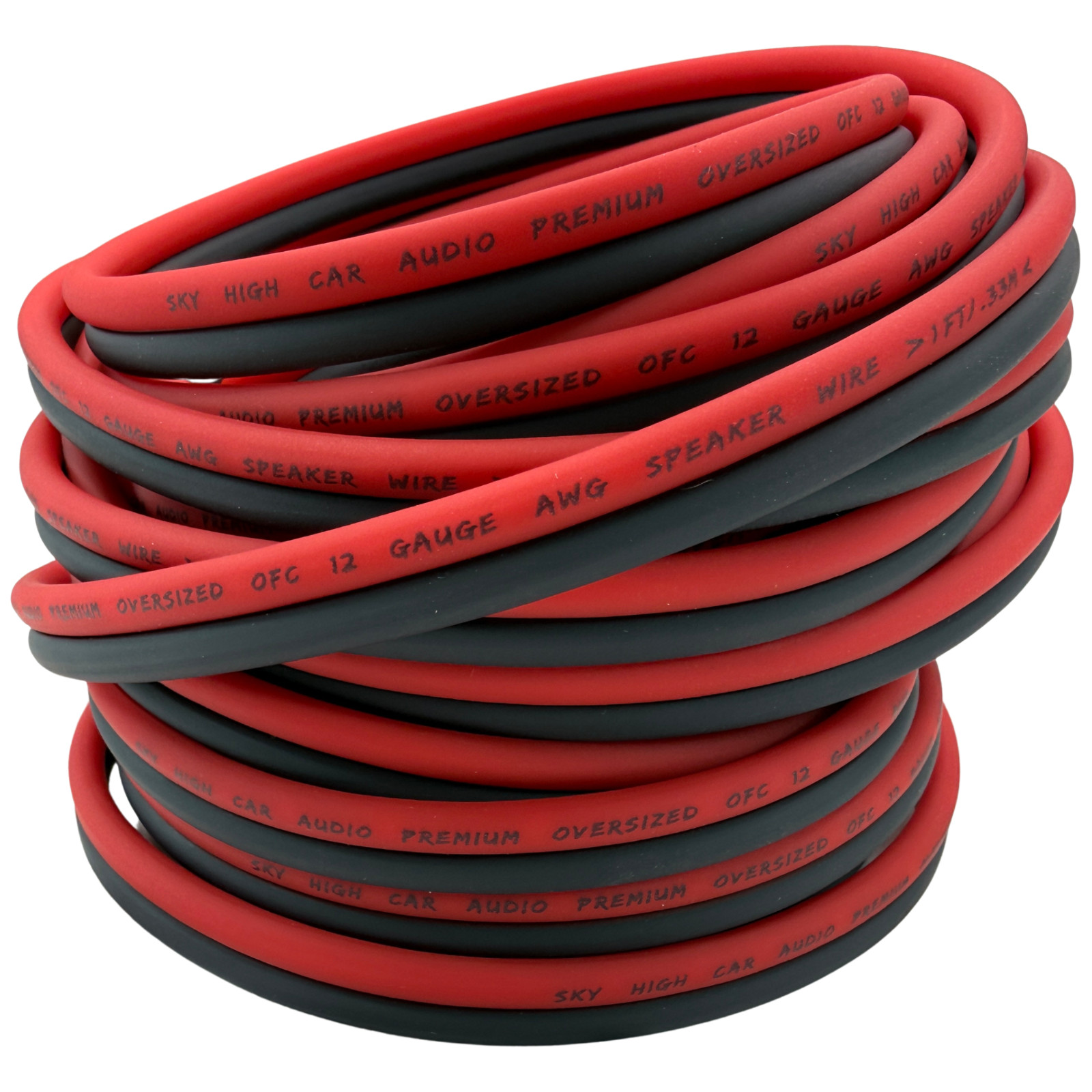 25\' feet OFC TRUE 12 Gauge AWG RED/BLACK Speaker Wire Car Home Audio ft GA