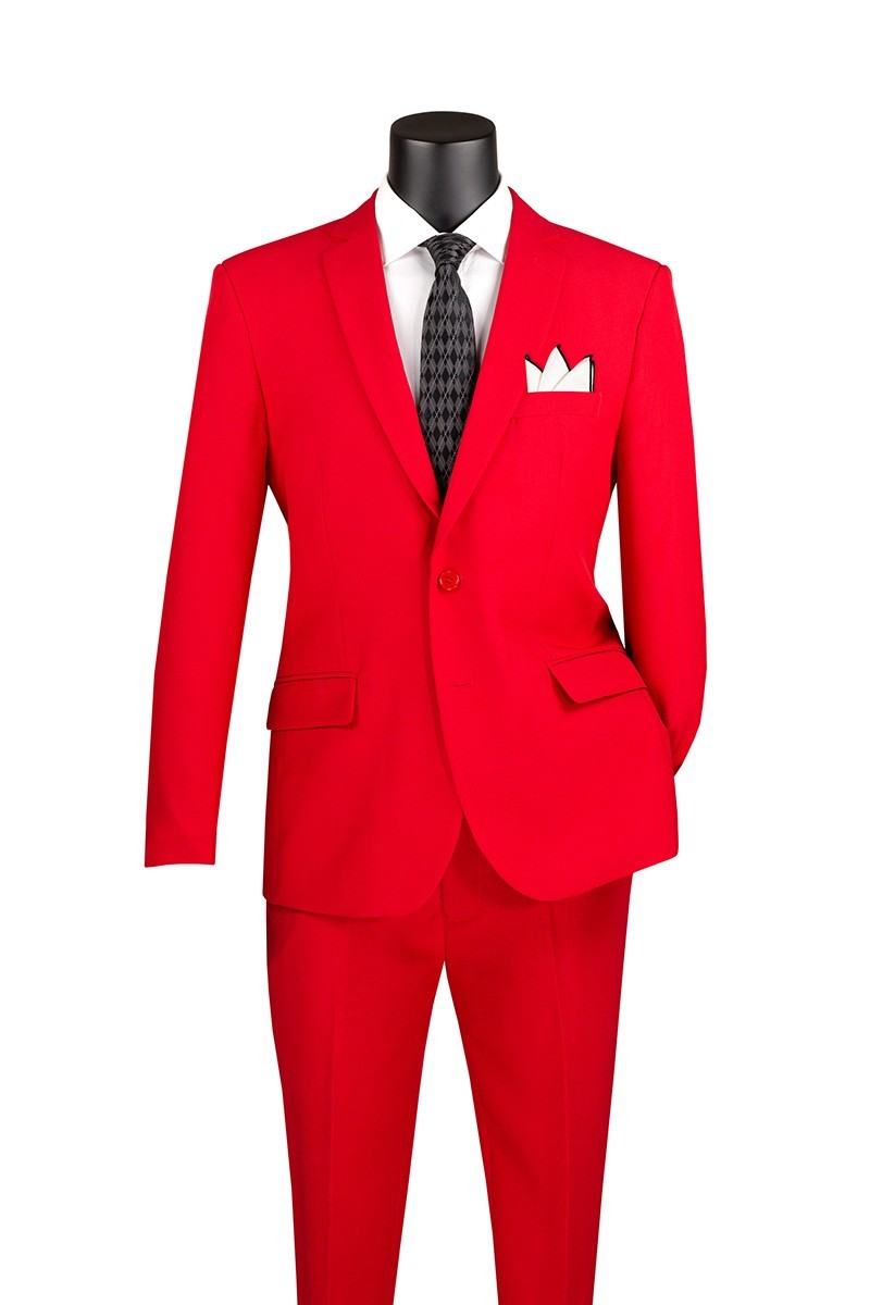 Lucci by Vinci Men's Regular Fit 2-Piece Solid Color Suit