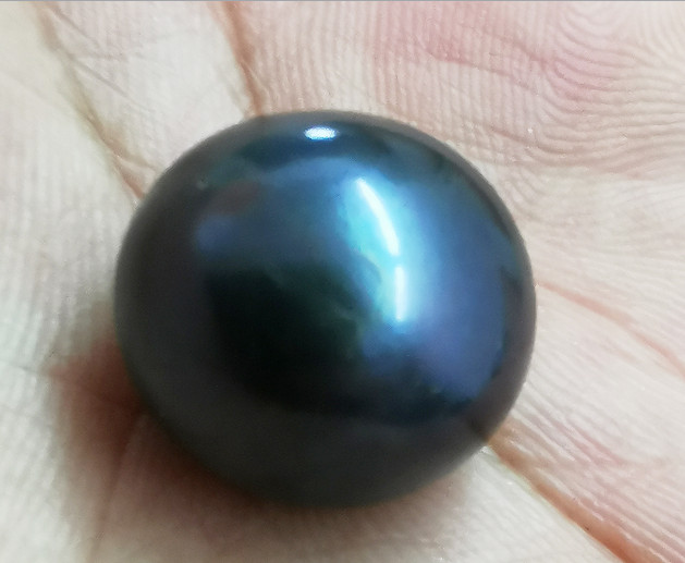 TOP Huge 18mm south sea genuine  round black grayish loose pearl undrilled 