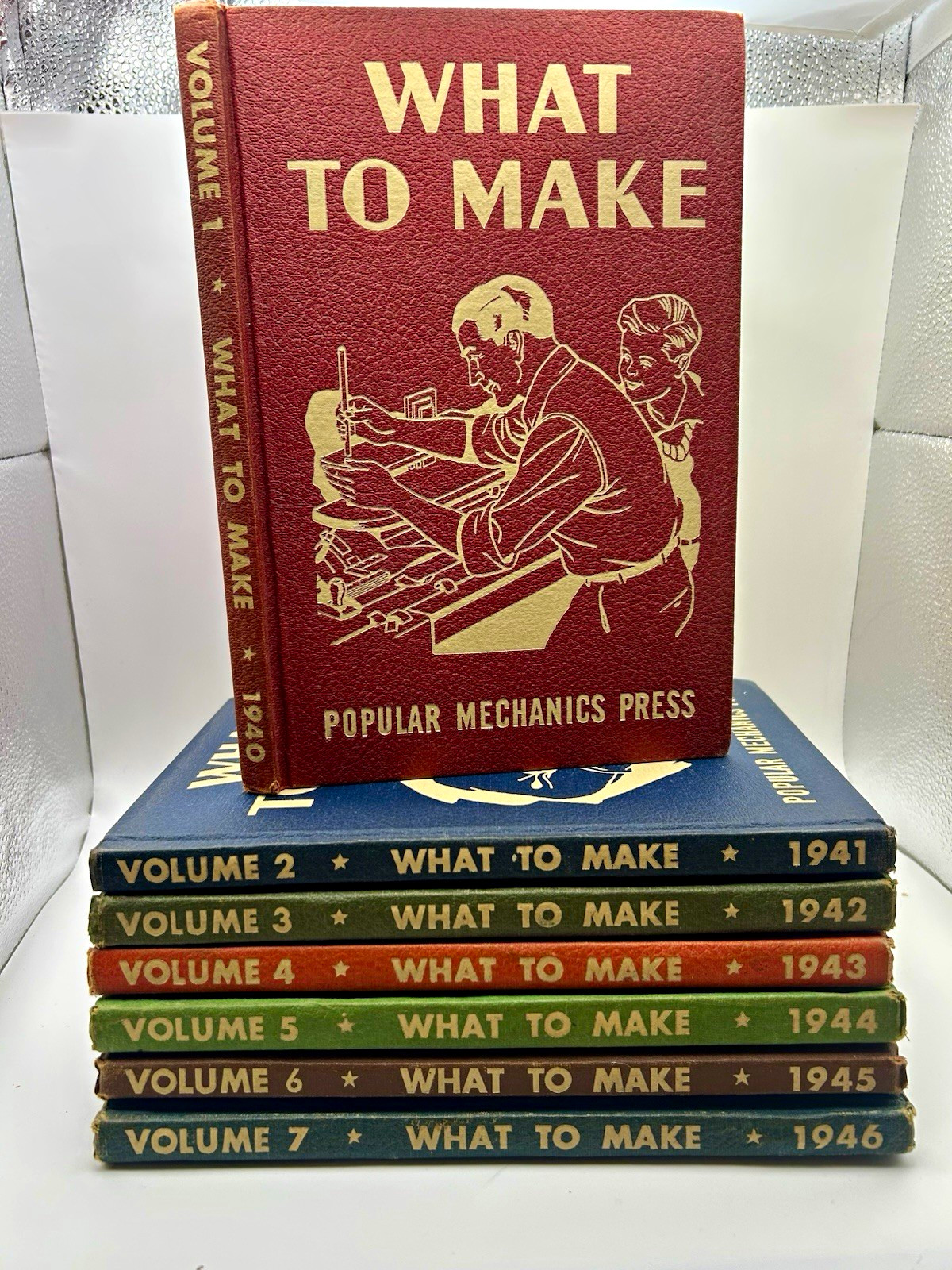 Popular Mechanics Press What to Make Vol 1-7 1941-1946 Hardcover Illustrated Popular Mechanics Press What to Make Vol 1-7 1941-1946 Hardcover Illustrated