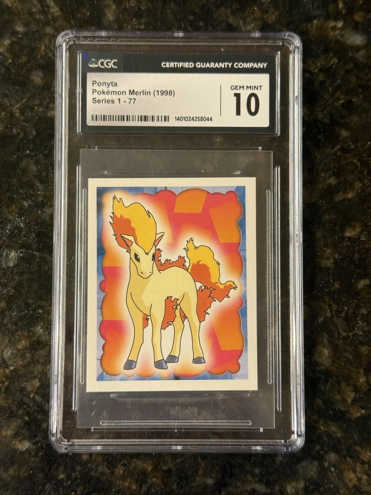 Pokemon CGC 10 Ponyta 1998 #77 Series 1 Merlin
