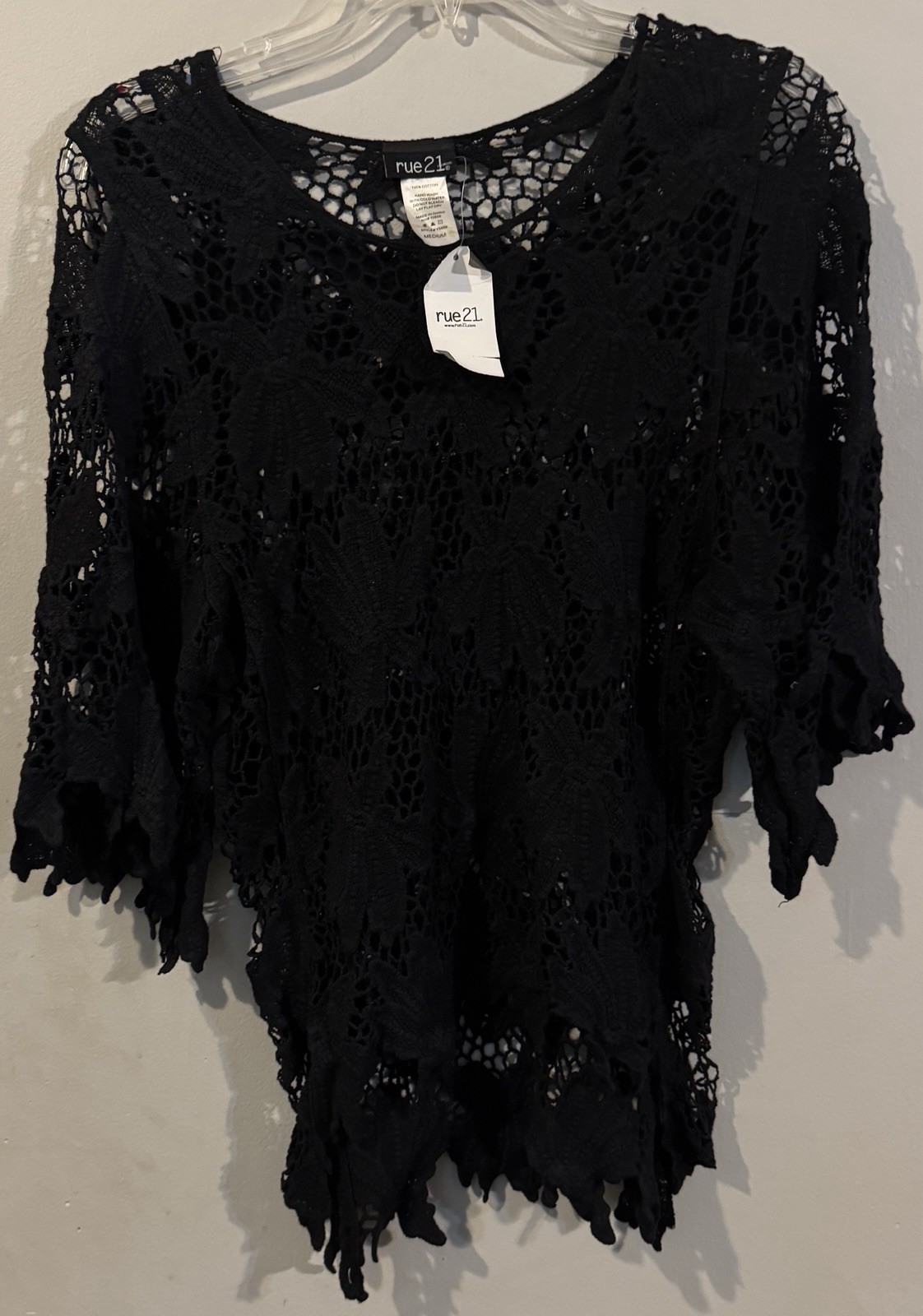 Rue 21 Black lace blouse. Size Medium New Rue 21 Black lace blouse. Size Medium New