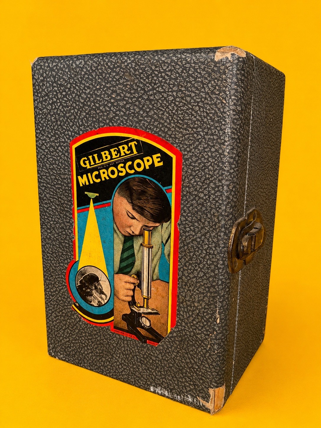 WOW Vintage Gilbert Microscope Original Case Scientific Instrument School Lab WOW Vintage Gilbert Microscope Original Case Scientific Instrument School Lab