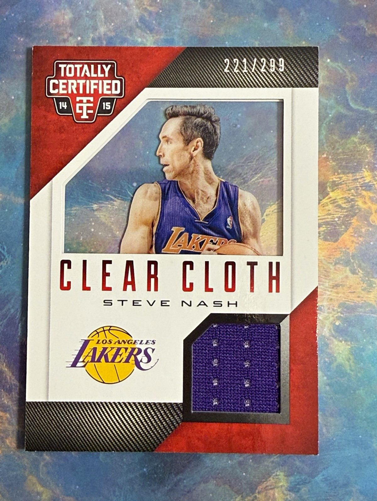 2014-15 Panini Totally Certified Clear Cloth Steve Nash #40 Red /299