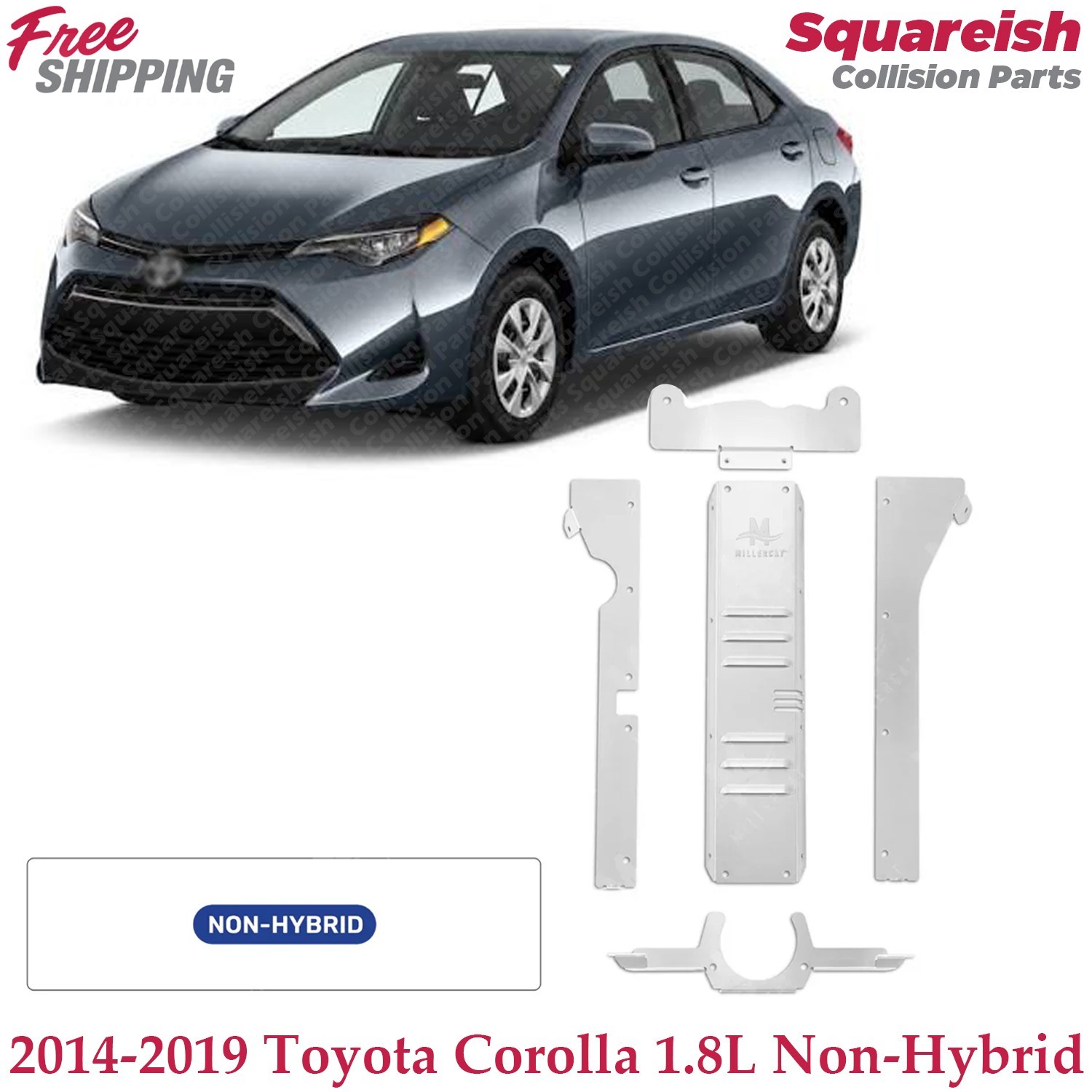 NEW Anti-Theft Cat Shield Aluminum For 2014-2019 Toyota Corolla 1.8L Non-Hybrid