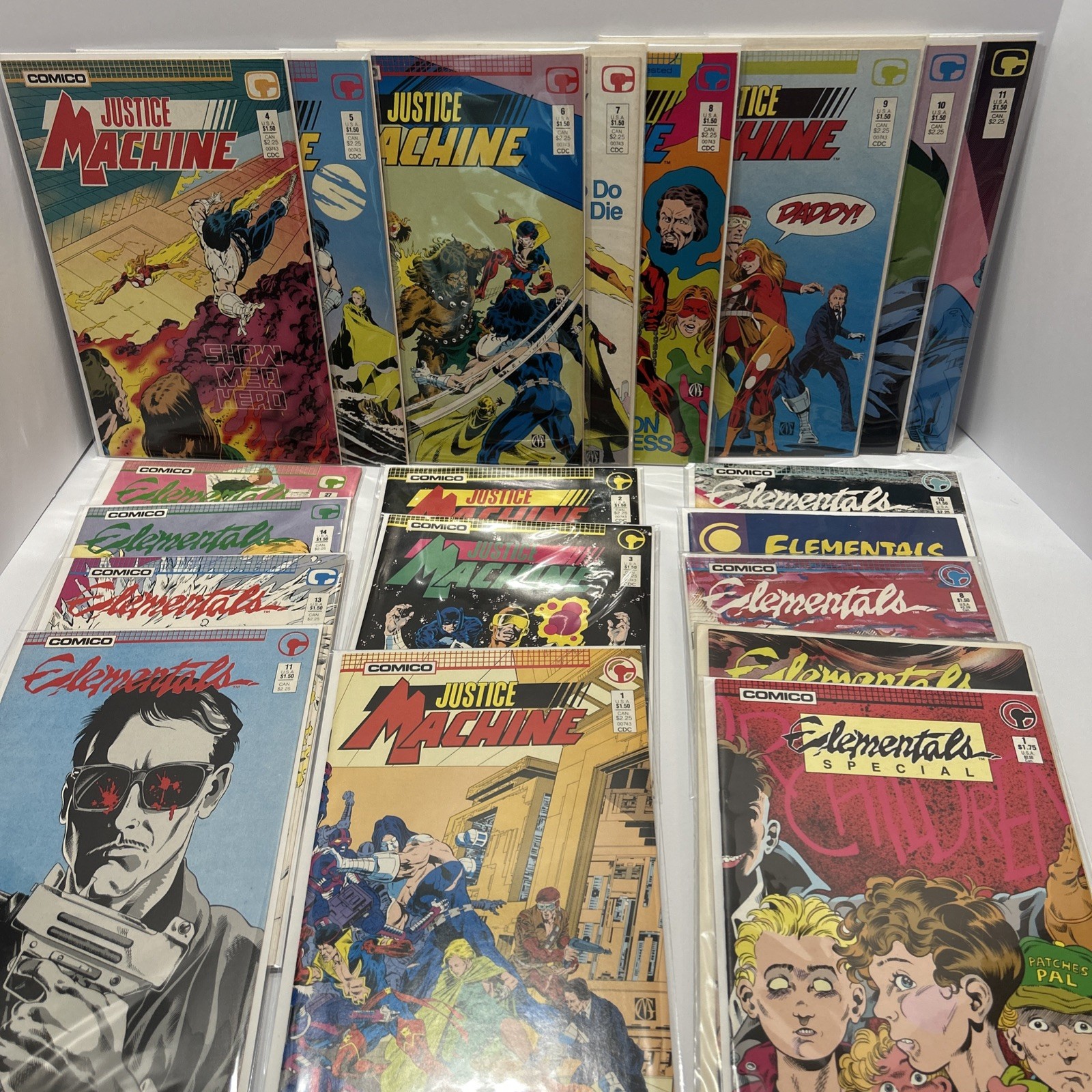 Justice Machine 1 2 3 8 10 11 Elementals Lot Comico Comic Book Lot Nice