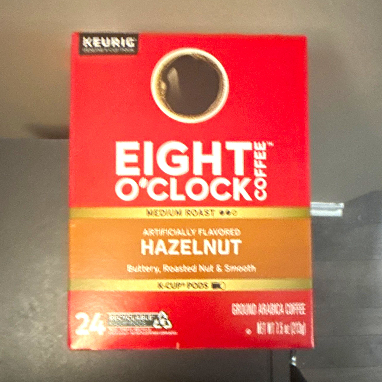 Eight O\'Clock Coffee Hazelnut Medium Roast K-Cup Pods Keurig Compatible 24ct