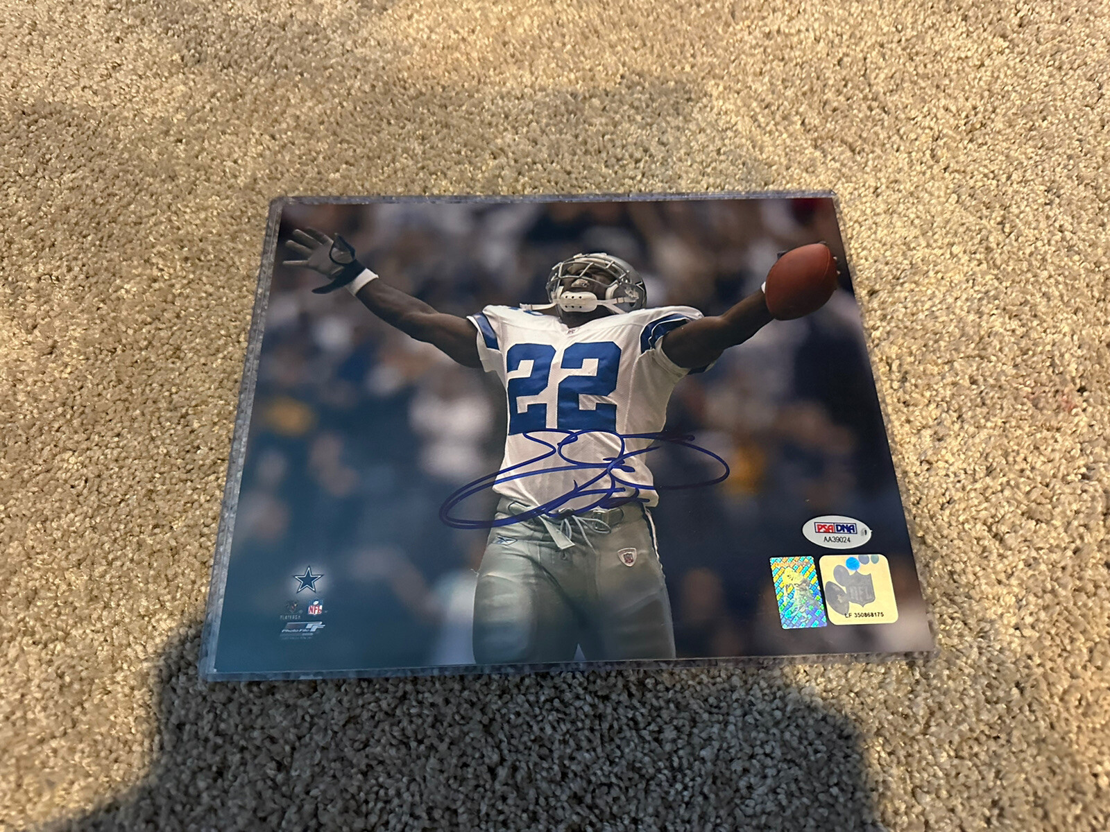Emmitt Smith Signed Cowboys All-Time Rushing Leader 8x10 Photo PSA Autographed