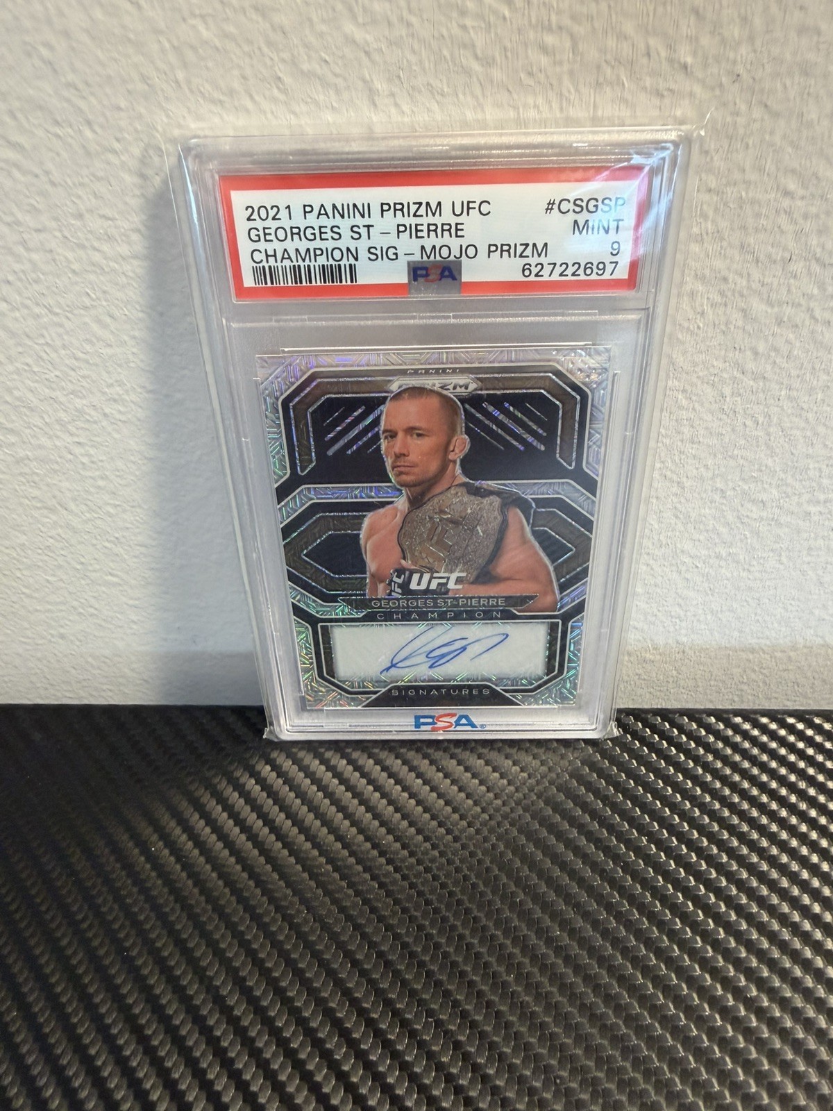 GEORGES ST-PIERRE /25 MOJO DEBUT PRIZM CHAMPIONS SIGNED AUTO UFC PRIZM 2021