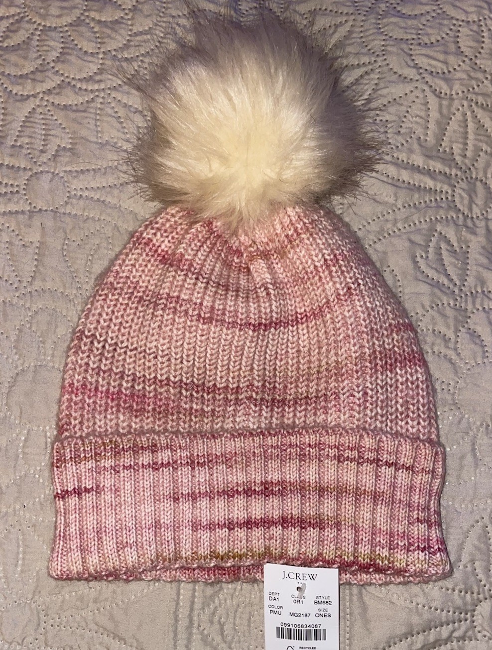 J. Crew Pink Beanie Pom Pom Winter Hat New With Tag $49.50 Price Retail OS